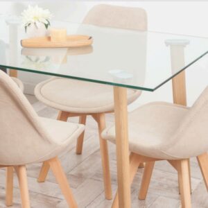 juego de comedor rectangular con sillas tulip eames